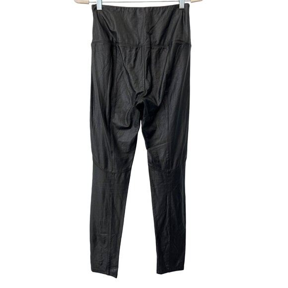 Lysse Keeley Faux Leather Leggings Womens Small Pull On High Waisted Pants Black - Picture 3 of 8